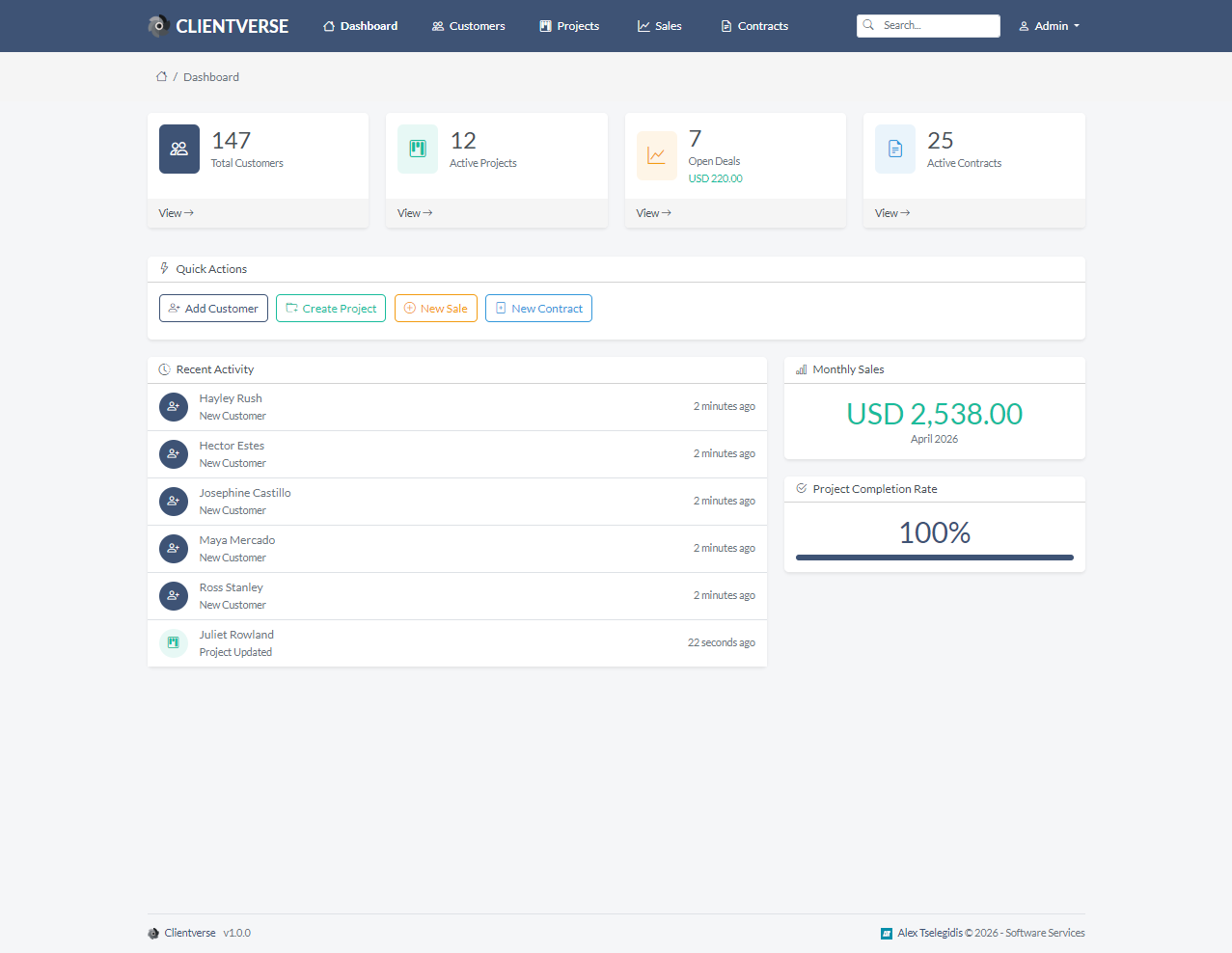 Clientverse screenshot